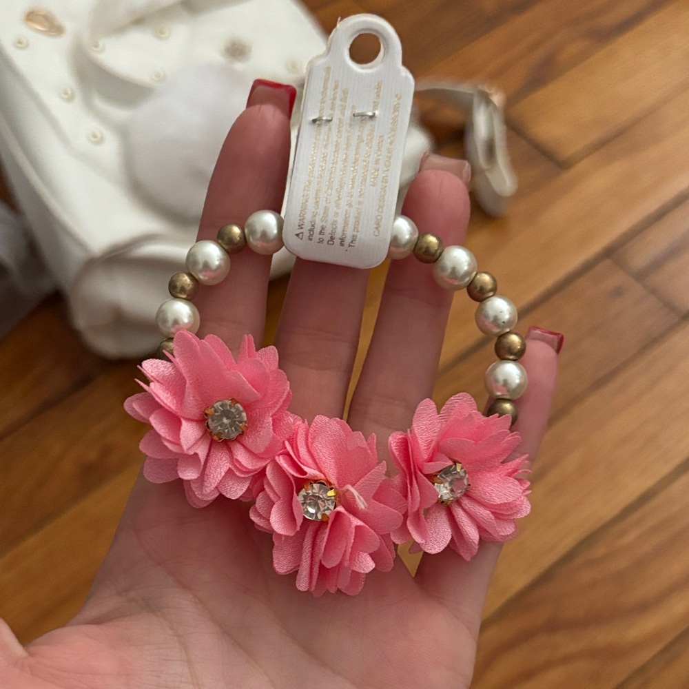 Pink Floral Kids Bracelet